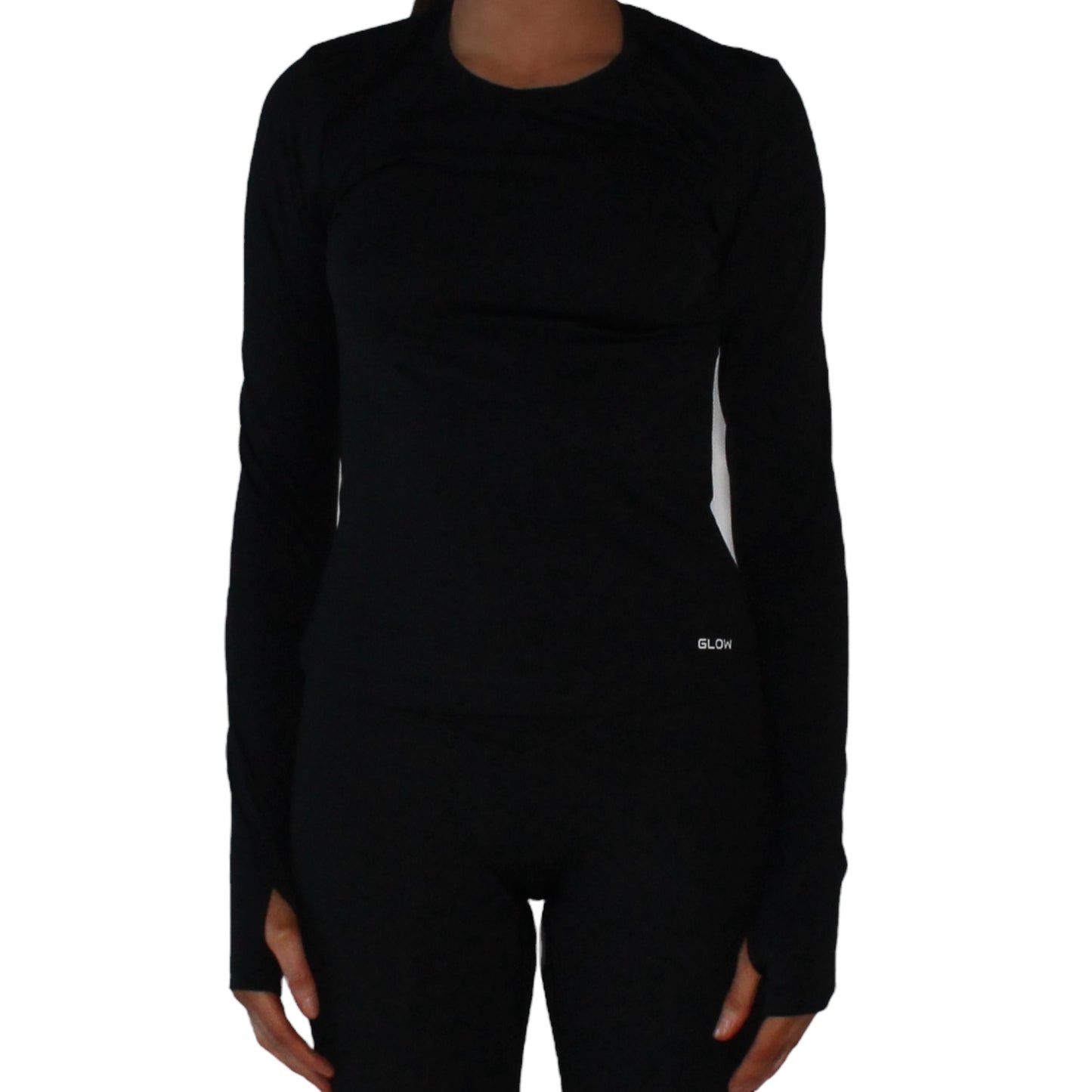 Glow long sleeve top in black