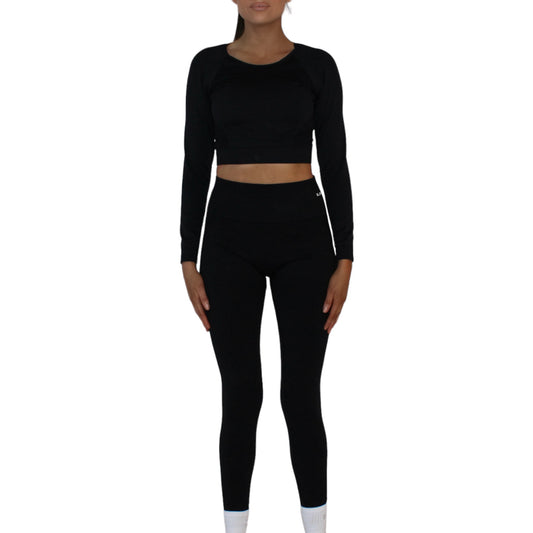 Glow sculpture leggings in black