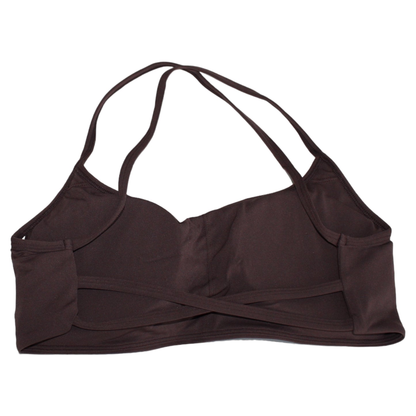 Glow cross back sports bra in brown