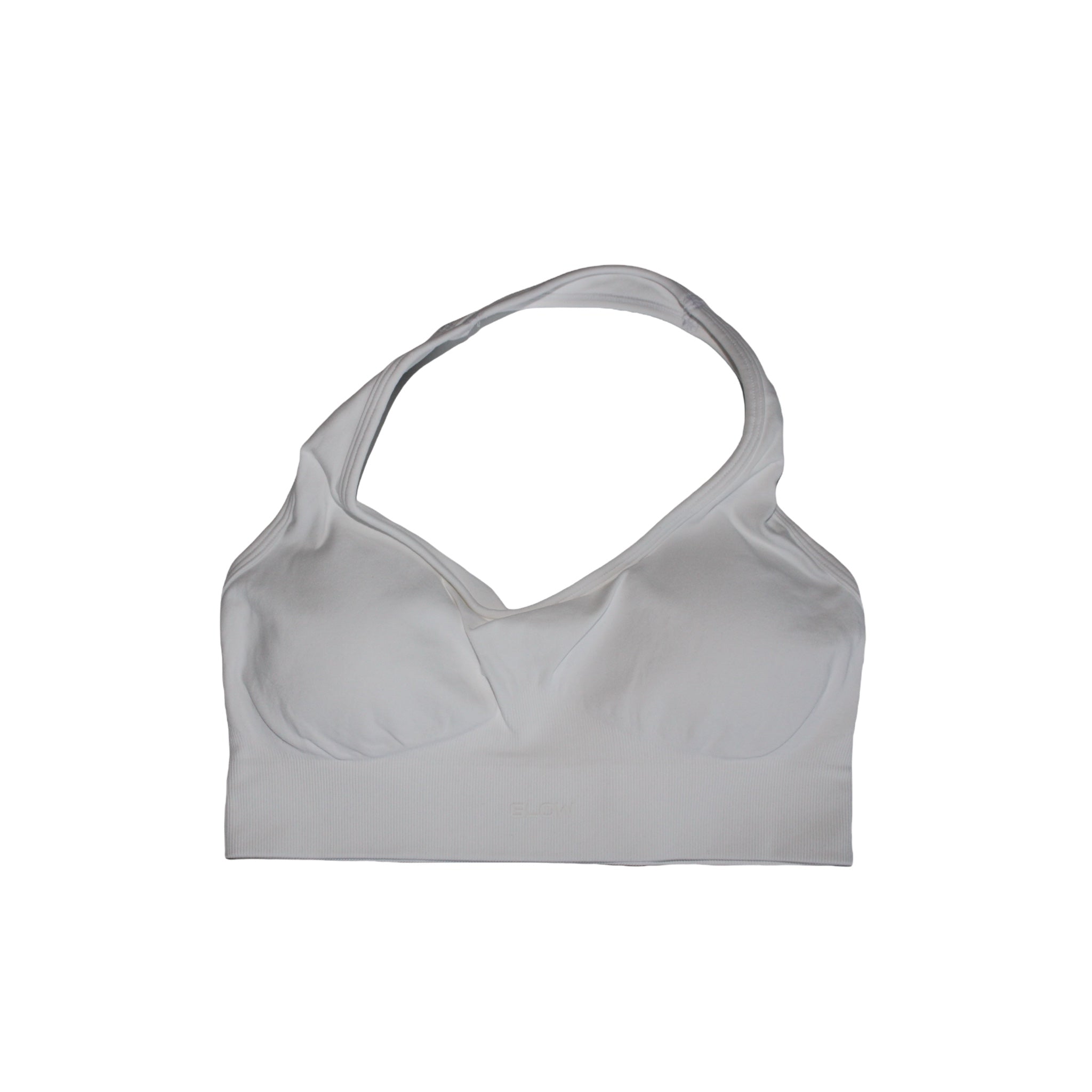 Glow halter neck sports bra in white GlowLabel